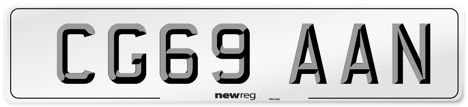 CG69 AAN Number Plate from New Reg